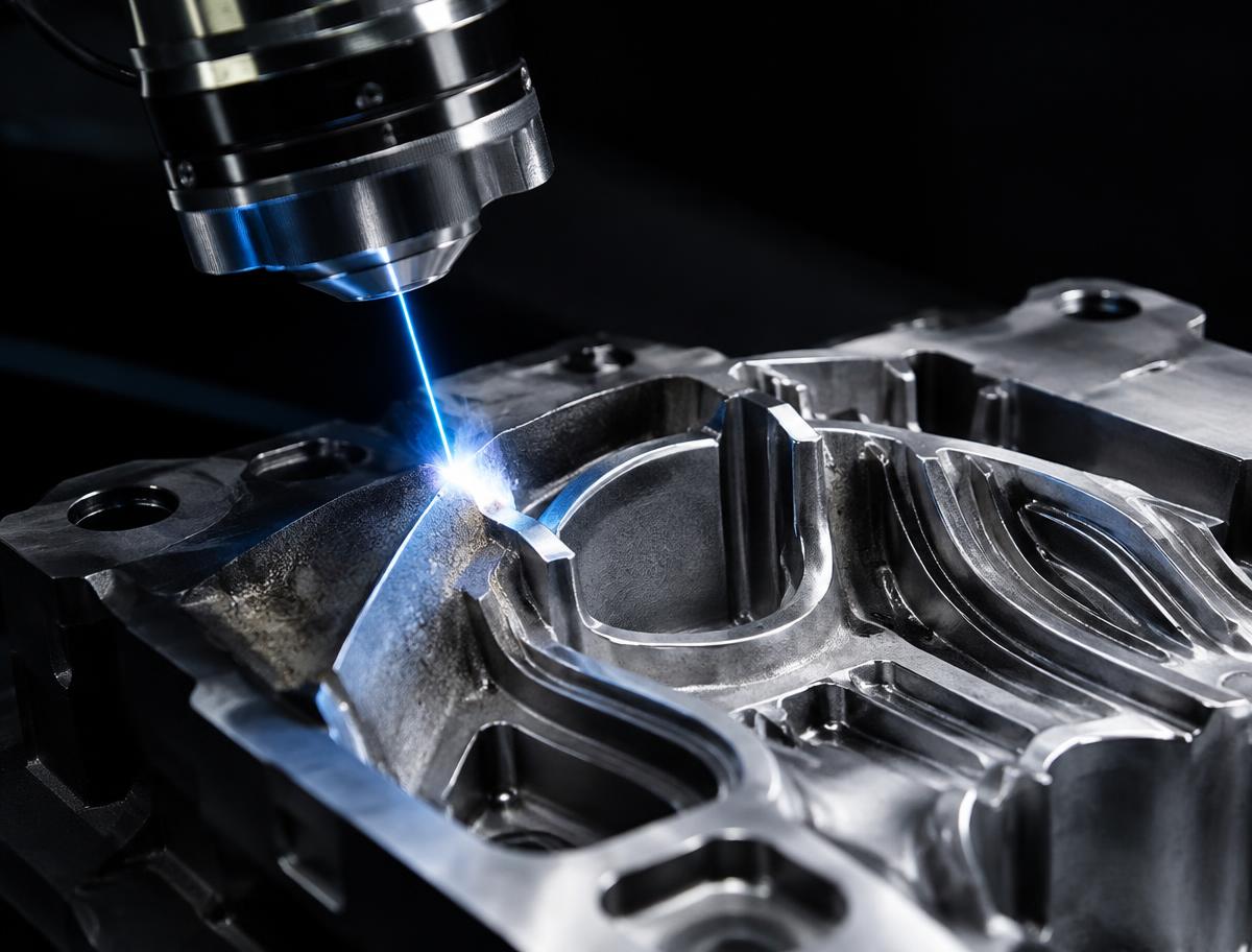 Präzise Laserreinigung einer Metallform
